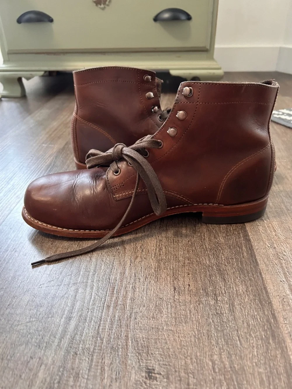 Wolverine 1000 Mile brown leather climber work classic lace up boots 10D